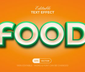 3D Text Effect Style Text Effect Food vector