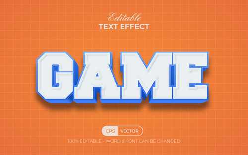 3D Text Effect Style Text Effect Game vector