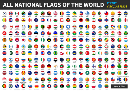 All official national flags world vector