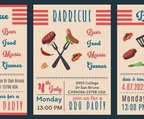 BBQ party poster design vector