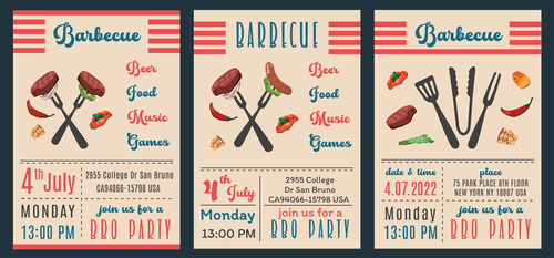 BBQ party poster design vector
