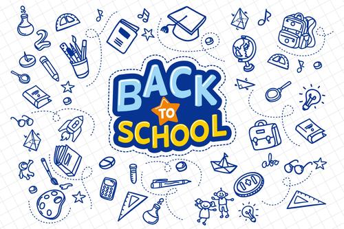 Back to school concept background vector