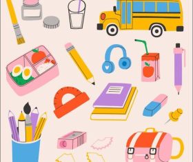 Back to school elements collection vector