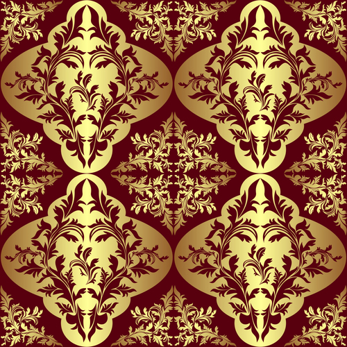 Background golden pattern decoration vector