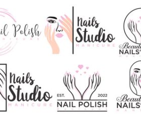 Beauty women and nails icon vector