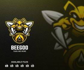Bee mascot logo template vector