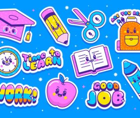 Cartoon stickers vector