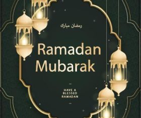 Classic ramadan greeting card vector