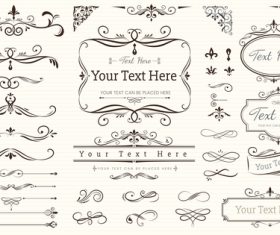 Collection set label ornament vector