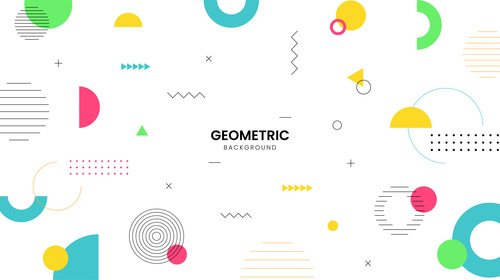 Colorful background with geometric shapes vector