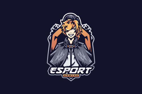 Cool boy esport logo vector