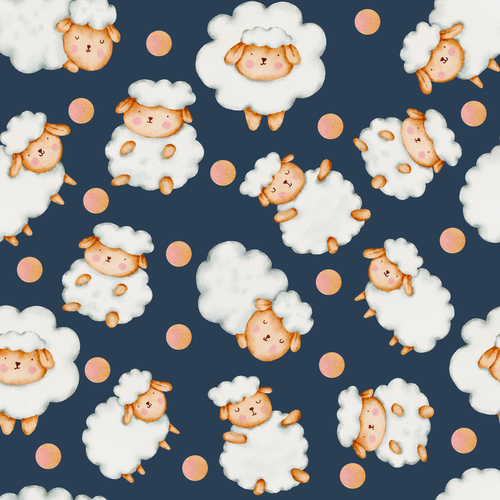 Cute sheep seamless pattern background vector