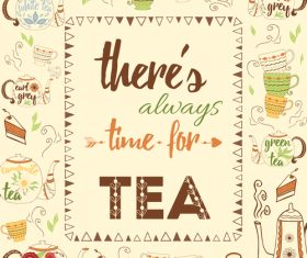 Cute teapot cups bright hand drawn seamless texture vector