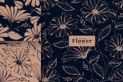 Dark vintage floral pattern background vector