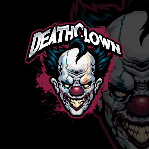 Death clown logo vector