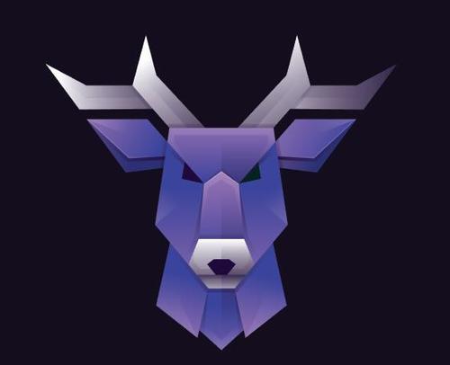 Deer gradient logo vector