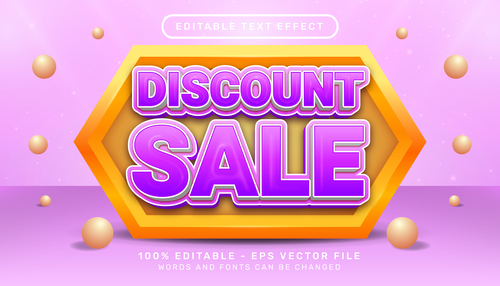 Discountsale sale label font editable text effects vector