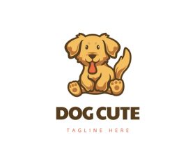 Dog cute logo vector