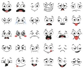 Expressive facial expressions vector