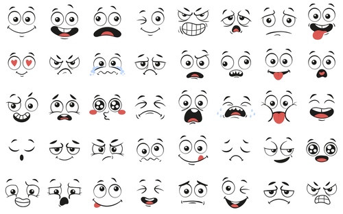 Expressive facial expressions vector