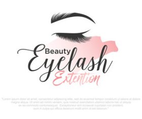 Eyelash luxury logo design vector
