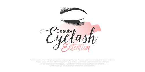 Eyelash luxury logo design vector