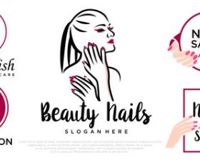 Female beauty vector logo design