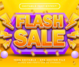 Flash sale label font editable text effects vector