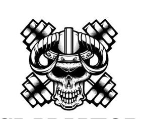 Gym skull viking logo vector