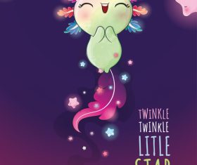 Happy animals watercolor vector