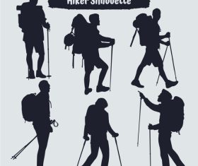 Hiker silhouette vector