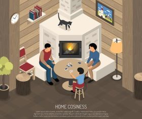 Home cosiness cartoon illustration vector