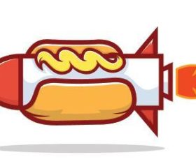 Hotdog rocket simple logo vector