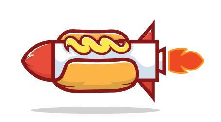 Hotdog rocket simple logo vector