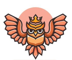 King owl simple logo vector