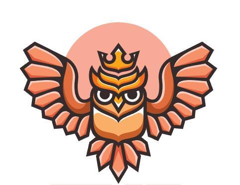 King owl simple logo vector