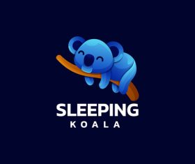 Koala sleeping icon design vector