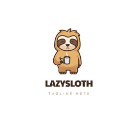 Lazy sloth icon vector
