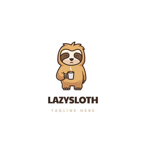 Lazy sloth icon vector