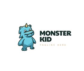 Monster kid icon vector