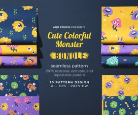 Monster seamless pattern vector