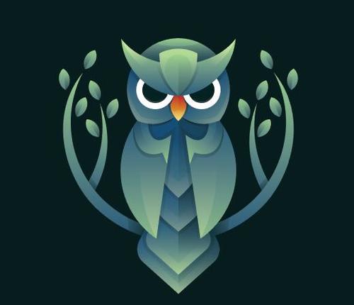 Nature owl gradient logo vector