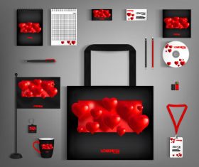 Office supplies set design vector