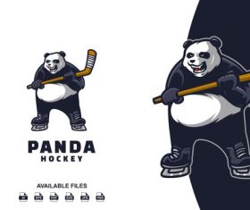 Panda hockey logo vector