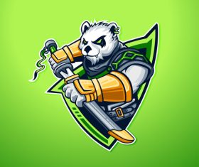 Panda mascot logo design vector