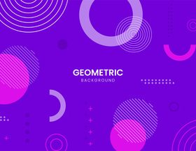 Purple background with geometric shapes vector