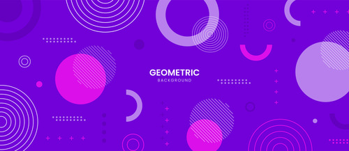 Purple background with geometric shapes vector