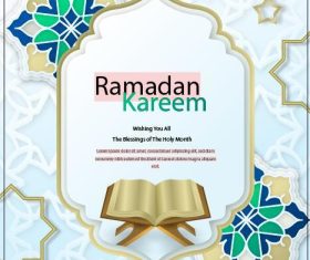 Ramadan card vector with multi element background