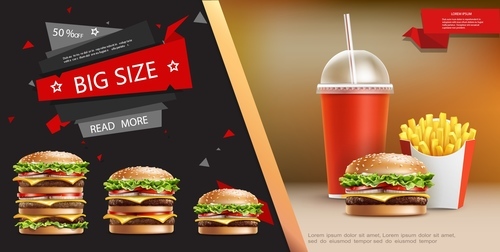 Realistic fast food vector