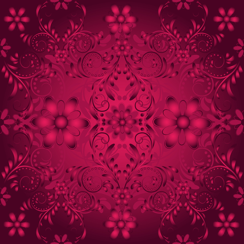Red flower pattern vector